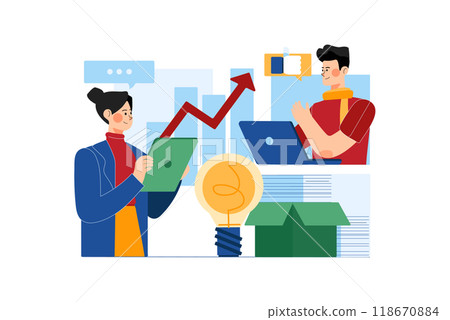 Marketing Team Discussing Market Trends In Meeting 118670884