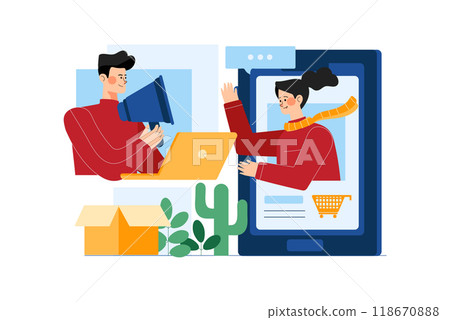 Employees Working On Social Influencer Marketing 118670888