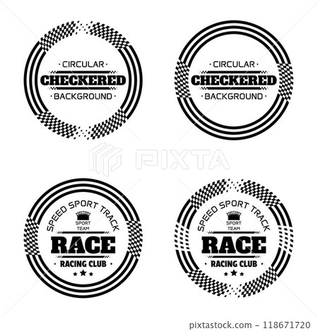 Black checkered pattern circles 118671720
