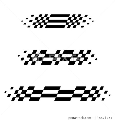 Horizontal checkered pattern lines 118671734
