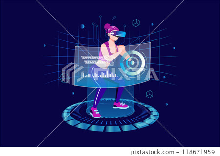VR Sports Illustration concept. Flat illustration isolated on white background 118671959