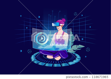 VR Sports Illustration concept. Flat illustration isolated on white background 118671965