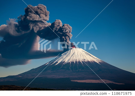 富士山噴發的影像 118671975