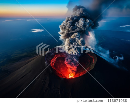 Image of Mount Fuji eruption Image of Mount Fuji eruption 118671988