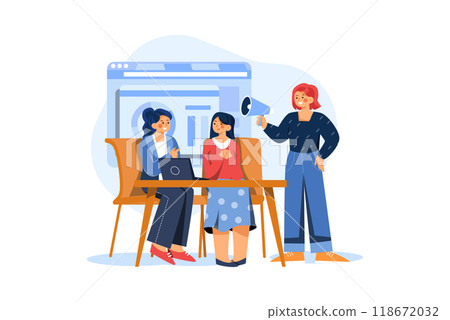 Marketing Team Working On Product Based Promotion Marketing Team Working On Product Based Promotion 118672032