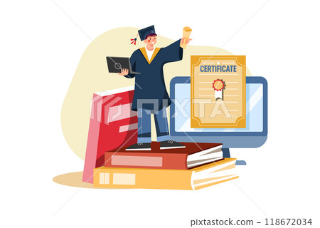 Students Studying In Online Degree Program 118672034