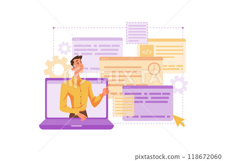 Businessman control panel interface manage Businessman control panel interface manage 118672060