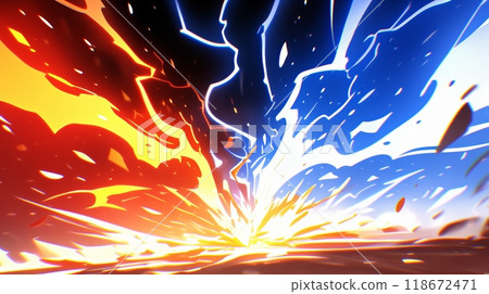 “相對紅色和藍色能量背景。” 118672471