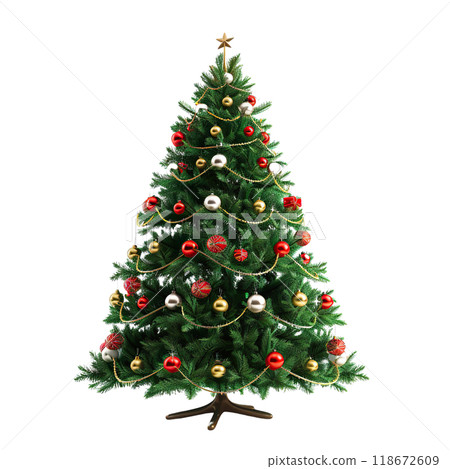 AI-generated item. Christmas tree isolated on a transparent background. 118672609