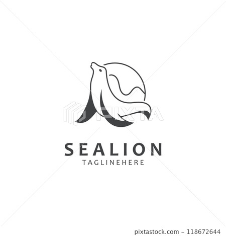 Sea lion mammal logo design animal sea illustration template Sea lion mammal logo design animal sea illustration template 118672644