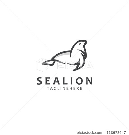Sea lion mammal logo design animal sea illustration template Sea lion mammal logo design animal sea illustration template 118672647