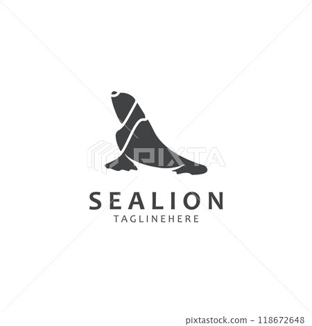 Sea lion mammal logo design animal sea illustration template 118672648
