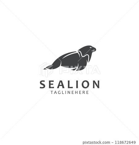 Sea lion mammal logo design animal sea illustration template 118672649