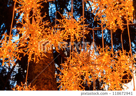 Lights on the Christmas tree at Bern Christmas Market Lights on the Christmas tree at Bern Christmas Market 118672941
