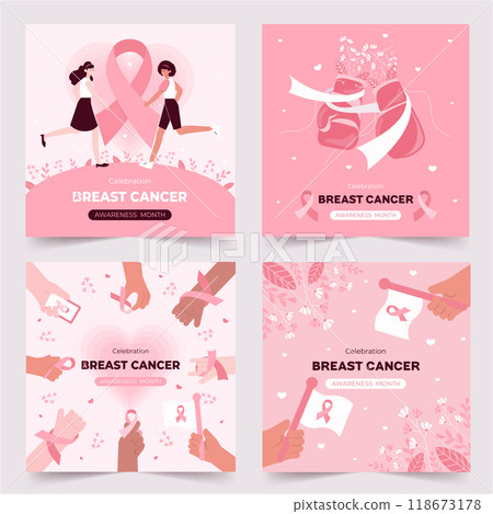 Breast cancer awareness celebration with diverse themes. Vector illustration Breast cancer awareness celebration with diverse themes. Vector illustration 118673178