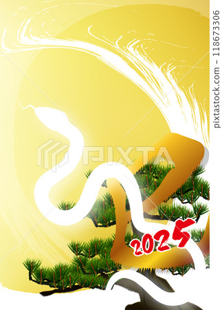 Snake New Year's card gold background Snake New Year's card gold background 118673306