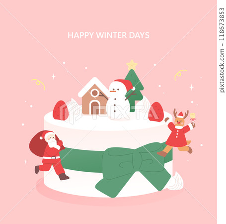 Happy winter situation illustration  118673853