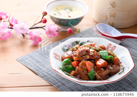 Sweet and sour pork (Subuta) Chinese food 118673948