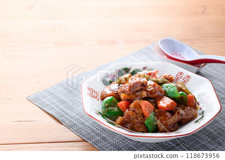 Sweet and sour pork (Subuta) Chinese food 118673956