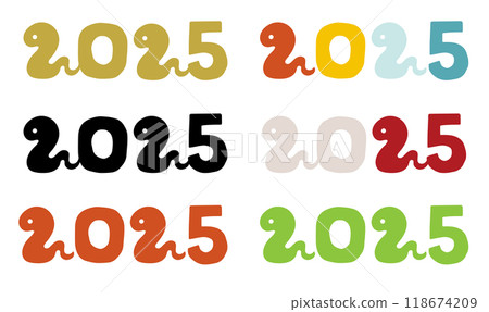2025 Pop snake year New Year's card material 2025 Pop snake year New Year's card material 118674209