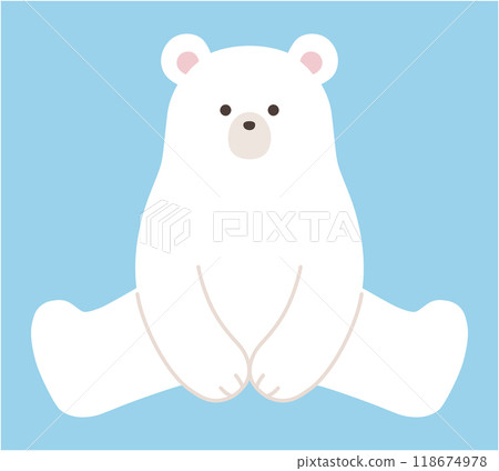 可愛的北極熊的向量圖。北極熊，北極熊 118674978