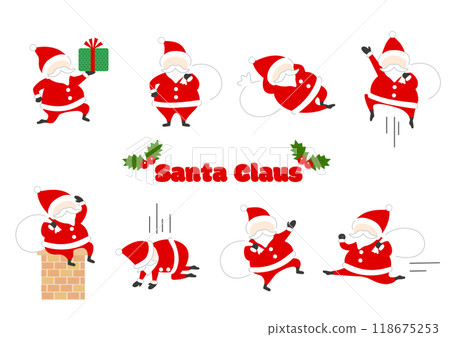 Simple Santa Claus illustration set 118675253