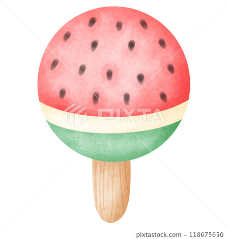 ice cream watercolor painting. ice cream watercolor painting. 118675650