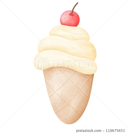 ice cream watercolor painting. ice cream watercolor painting. 118675651