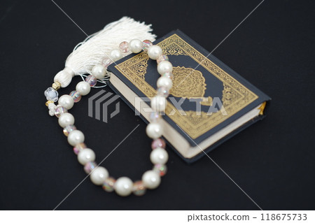 holy book al quran and prayer beads holy book al quran and prayer beads 118675733