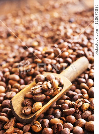 Coffee beans background. Coffee close up texture. Coffee beans background. Coffee close up texture. 118675853