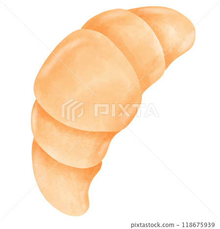 Hand-painted Cute Food croissant. 118675939