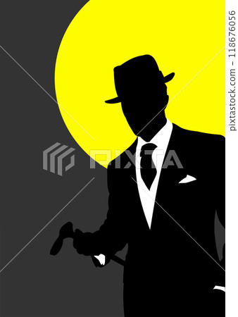 London handsome gentleman. Hand drawn vector illustration 118676056