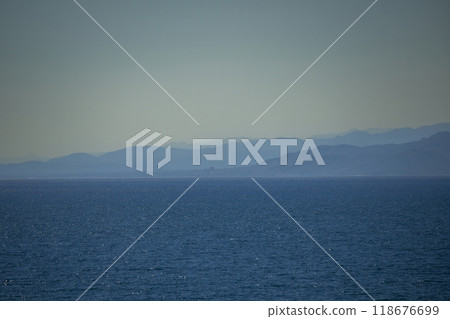 panaramic view Costa Dorada Tarragona Catalanya Spain. Blue sky. panaramic view Costa Dorada Tarragona Catalanya Spain. Blue sky. 118676699