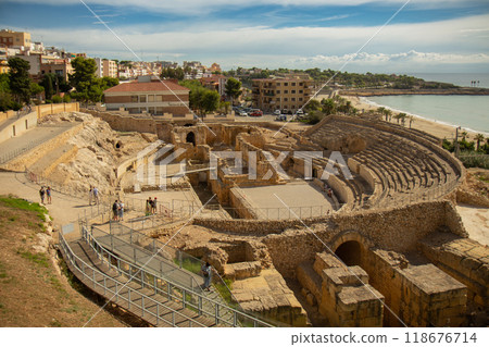 Roman amphitheater of Tarragona, Tarraco in the roman empire times. Roman amphitheater of Tarragona, Tarraco in the roman empire times. 118676714