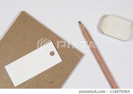 Simple and functional: sticky notes, eraser and pencil 118676864