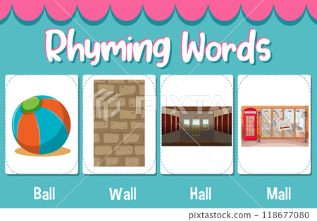 Rhyming Words Illustration for Kids 118677080