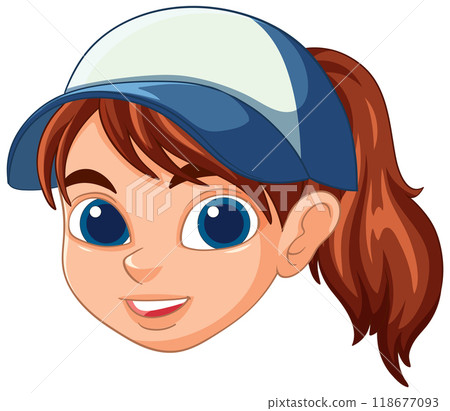 Smiling Tennis Player Cartoon Smiling Tennis Player Cartoon 118677093