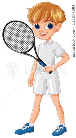 Young Tennis Player Ready to Play 118677094