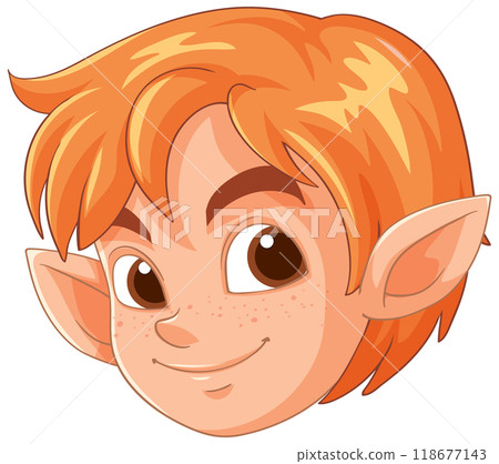 Smiling Elf with Orange Hair Smiling Elf with Orange Hair 118677143