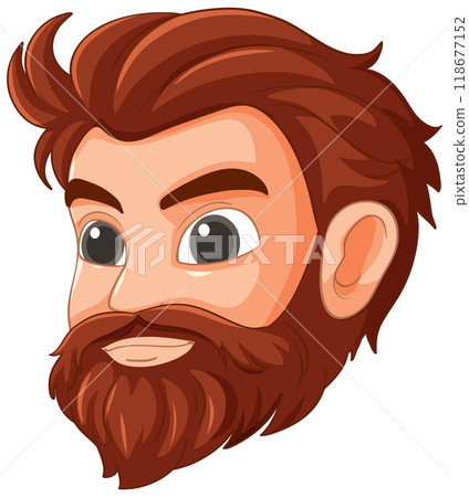 Bearded Man Cartoon Illustration 118677152