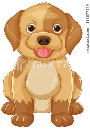 Happy Cartoon Puppy Sitting 118677159