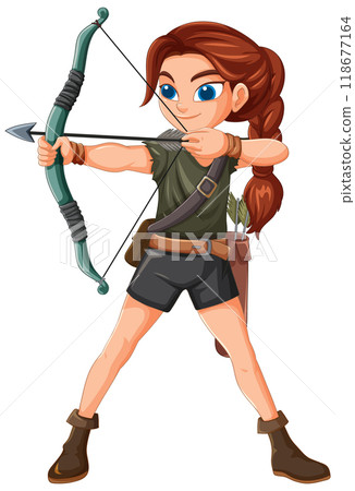 Female Archer Ready to Shoot 118677164