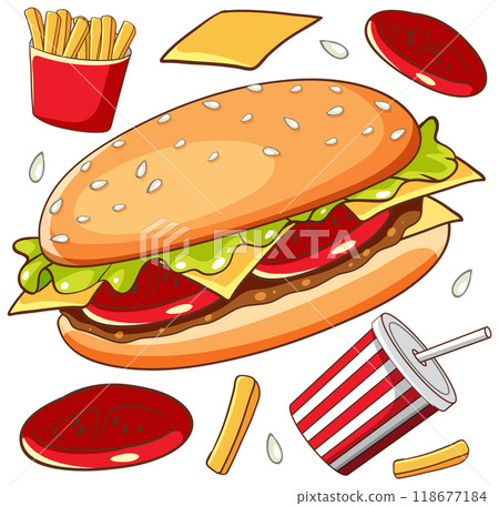 Delicious Fast Food Seamless Pattern Delicious Fast Food Seamless Pattern 118677184