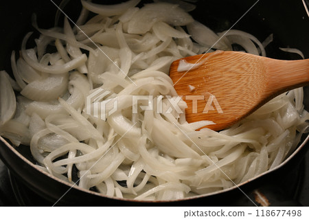 Onions being fried Onions being fried 118677498