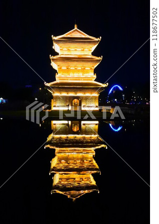 Illumination of Kirinji Temple on Mount Ki Lang, Ninh Binh, Vietnam Illumination of Kirinji Temple on Mount Ki Lang, Ninh Binh, Vietnam 118677502