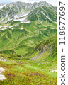 Snow still remains on the Tateyama mountain range in summer 118677697