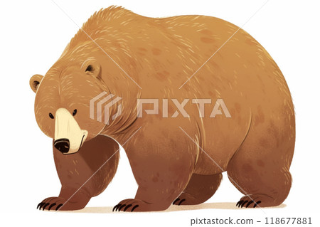 Brown bear full body illustration 118677881
