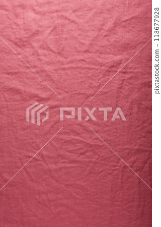 stonewashed linen fabric in dark pink color 118677928