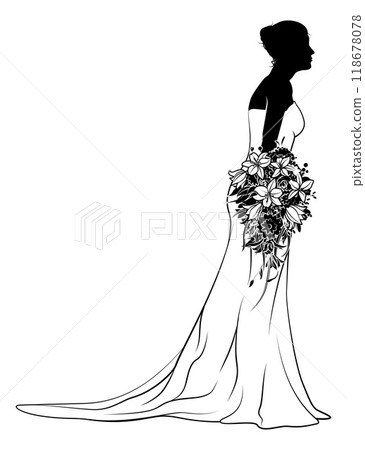 Bride Bridal Wedding Dress Silhouette Woman Design Bride Bridal Wedding Dress Silhouette Woman Design 118678078