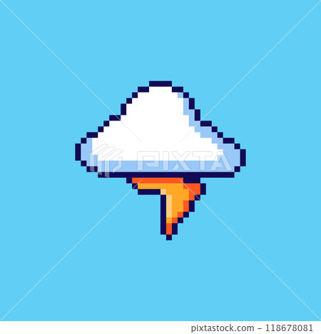 Pixel art Thundercloud game asset design 118678081